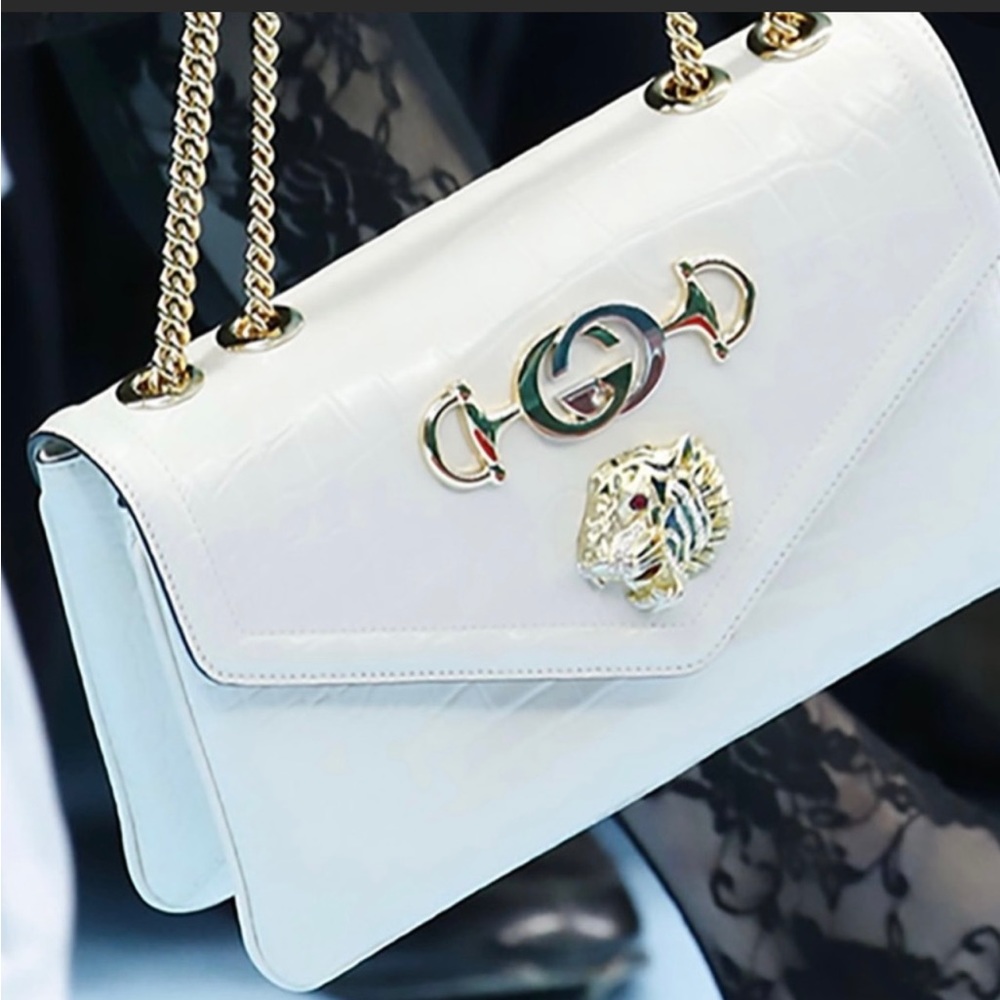 Gucci rajah medium leather shoulder bag